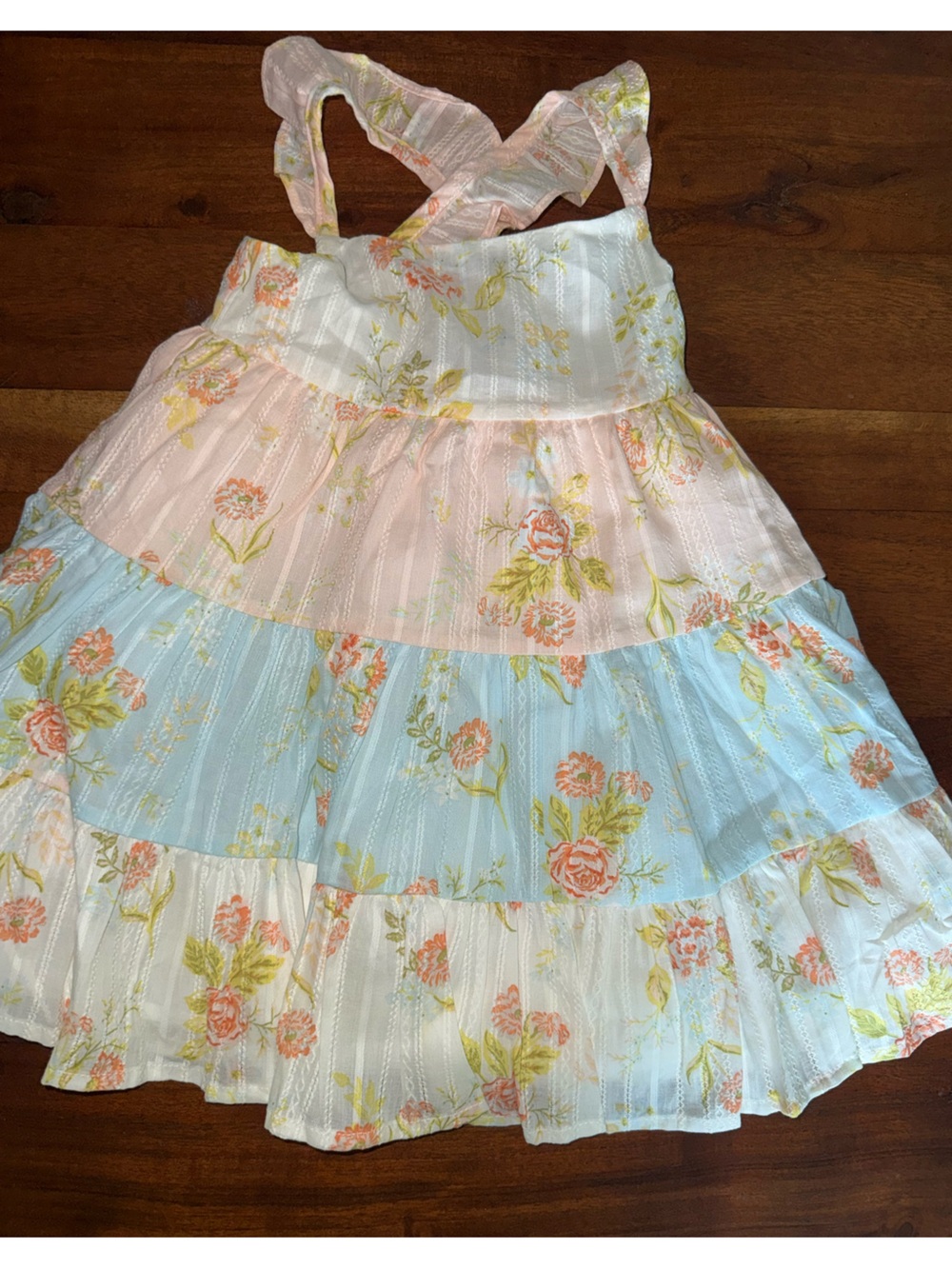 Catherine Malandrino Pastel Floral Tiered Sundress - Pink, Blue, White